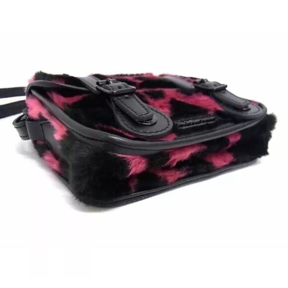 Dr.Martens Pink Cow Print Faux Fur Satchel Crossbody Shoulder Bag New With Tags - Picture 2 of 7